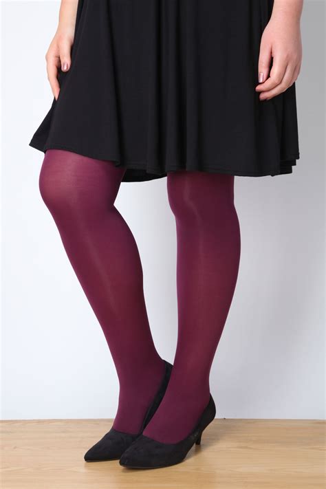 Damson Purple 80 Denier Tights Plus Size 16 18 20 22 24 26 28 30 32