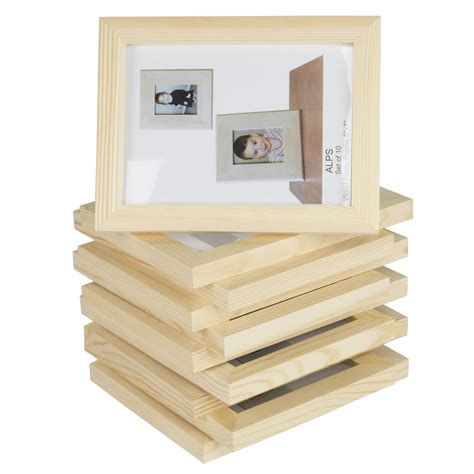 Wallniture Set Of 10 Unfinished Solid Wood Photo Picture Frames 5x7