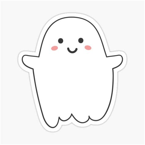 Happy Ghost Sticker For Sale By Potluckprints Redbubble