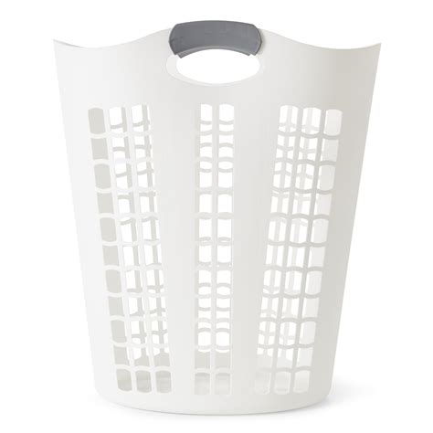 Gracious Living Panier à linge en plastique Easy Carry Flex 87 L blanc