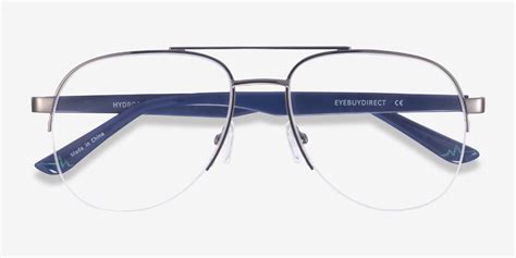 Hydroflux Aviator Gunmetal Semi Rimless Eyeglasses Eyebuydirect