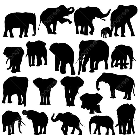 Elephants Silhouette Vector Png Elephants Silhouette Design Elephants