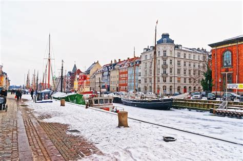 Kopenhagen D Nemark Januar Nyhavn Neuer Hafen Im Winter