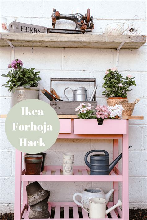 How To Hack An Ikea Forhoja Cart Into A Potting Bench Dainty Dress