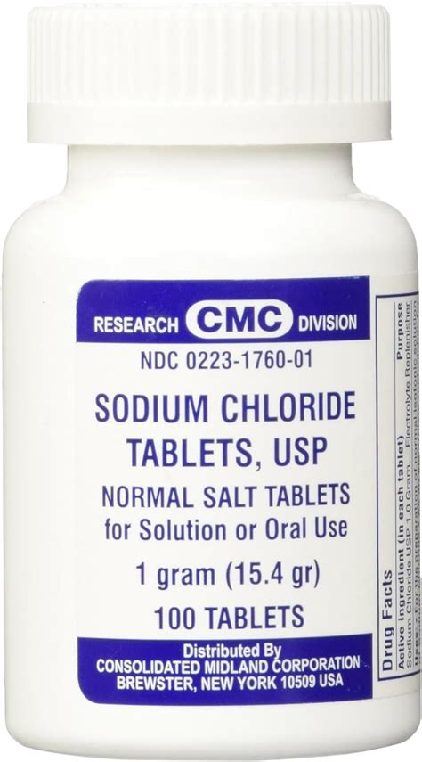 Amazon Consolidated Midland Corp Sodium Chloride Tablets Gm