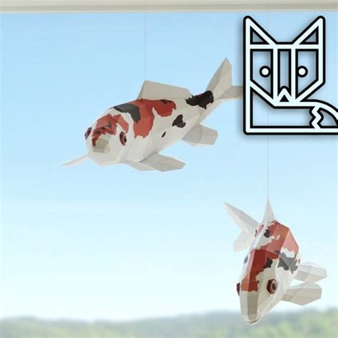 Ebook Papercraft Kit Koi Hi Utsuri Carp Pdf Etsy