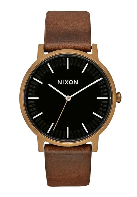 Nixon The Porter Leather Brass Black Brown A1058 3053 Nur 78 00