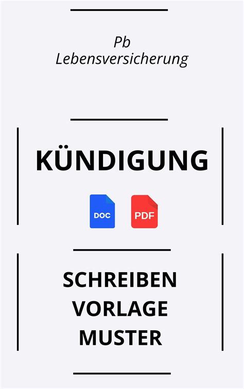 Vorlage Pb Lebensversicherung K Ndigung Schreiben Formular