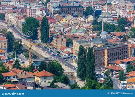 View To The Bascarsija Old Part Of Sarajevo Capital City Of Bosnia 2019