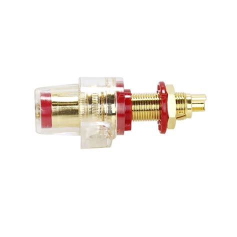 Elecaudio Bp Isolated Acrylic Terminal Block Gold Plated V Red