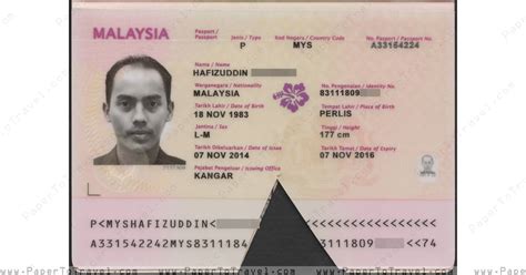 Biodata Malaysia International Passport — Model I — Biometric Icao Epassport 2014 — 2016