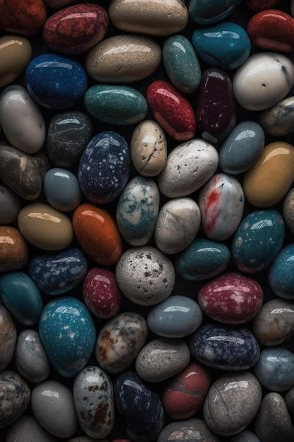 Premium AI Image | A collection of colorful pebbles from the collection ...