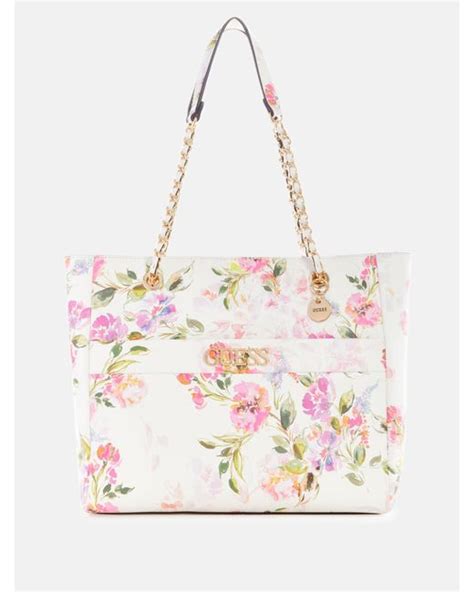 Guess Factory Mattia Floral Tote In Natural Lyst