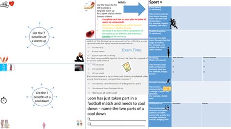 Gcse Pe Warm Up Cool Down Learning Mat Teaching Resources