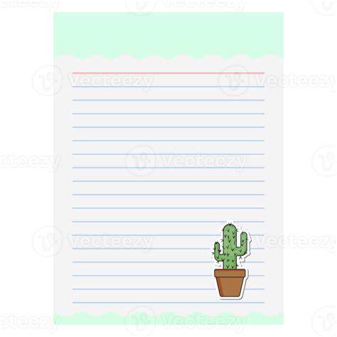 Paper Note Aesthetic Sticker Cactus Plan Collection Png