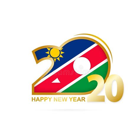 Year 2020 With Namibia Flag Pattern Happy New Year Design Stock Vector