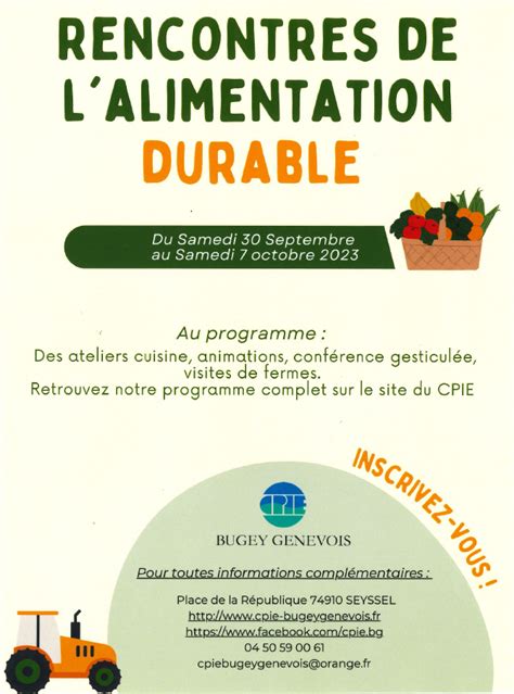 Rencontres Alimentation Durable Du Au Mairie D Anglefort