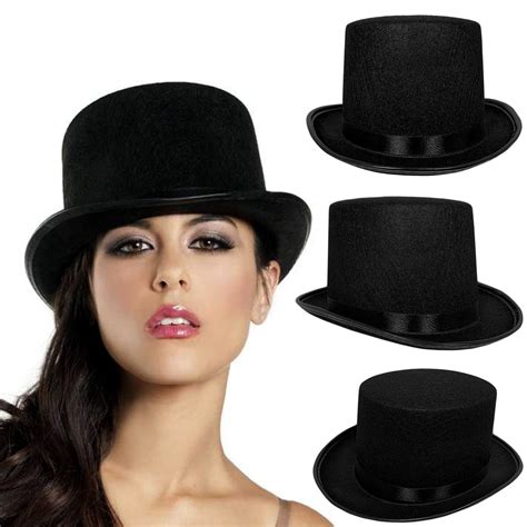 Top Hat Black Felt One Size Magician Hat Costume Diy Steampunk