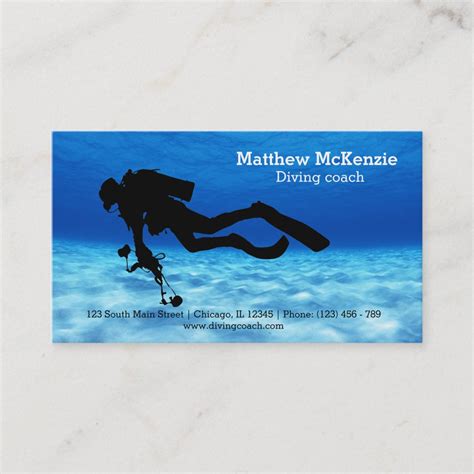 Scuba Diving Coach Business Card Zazzle