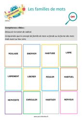 Familles De Mots Cm Exercice Valuation R Vision Le On Pdf Imprimer