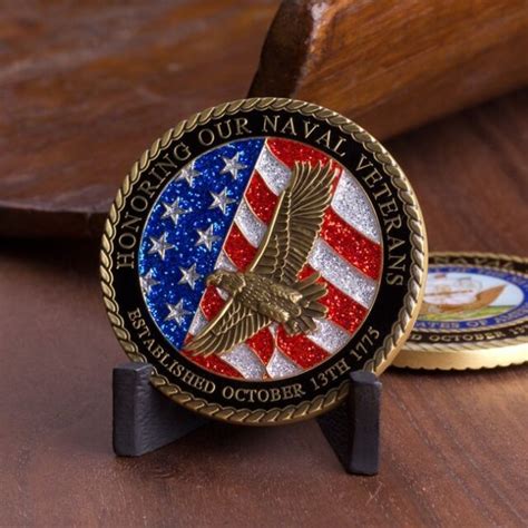 Us Navy Veteran Challenge Coin Honoring Our Naval Veterans Ebay