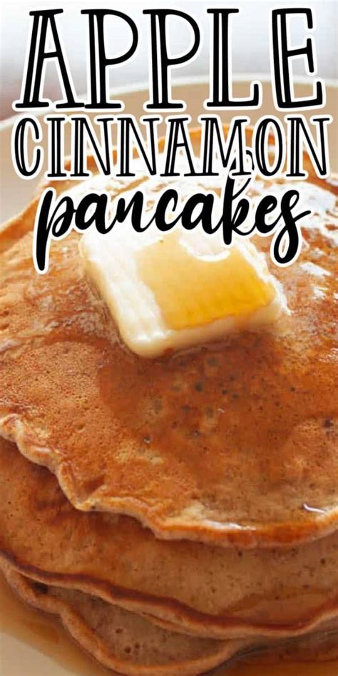 Fluffy Apple Cinnamon Pancakes •