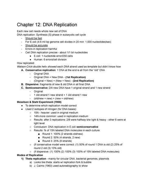 Genetics Unit 3 Professor Dr Zhang Chapter 12 Dna Replication