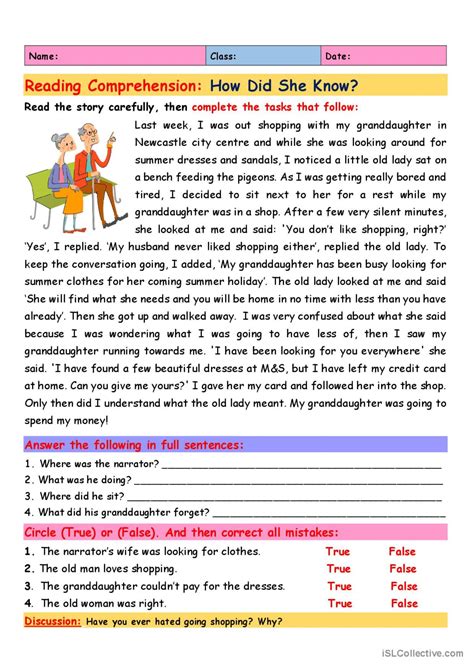 Reading Comprehension How Did She K English Esl Worksheets Pdf Doc