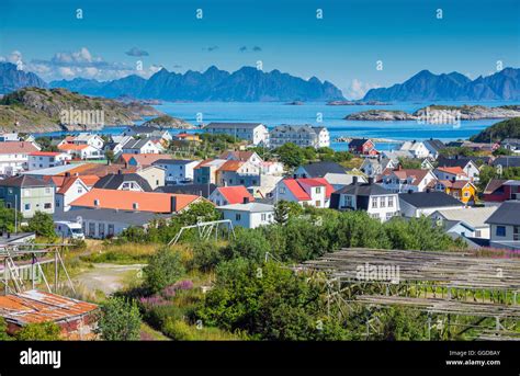 Henningsvaer Fishing Village Lofoten Islands Arctic Norway Stock Photo