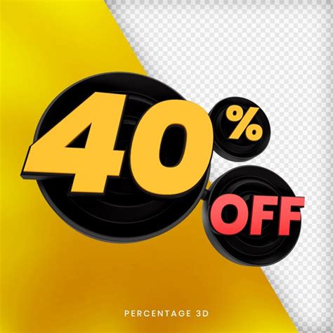 Premium Psd 40 Percentage Off 3d Render Isolated Premium Psd