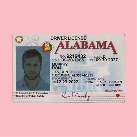 Alabama Drivers License Psd Template 2024 Front And Back Buildid