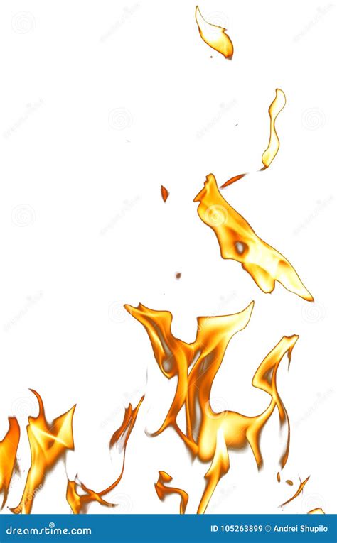 Fire Flames on a White Background Stock Image - Image of motion ...