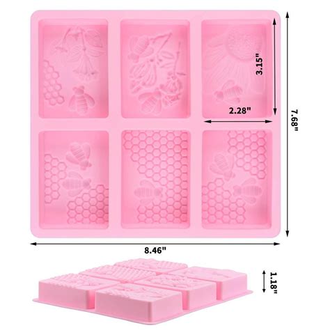 Silicone 6 Cavity Rectangle Honeybee Honeycomb Shape Mould