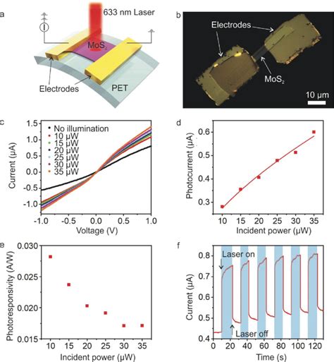 Flexible Mos 2 Photodetector Device A Schematic Diagram Of The