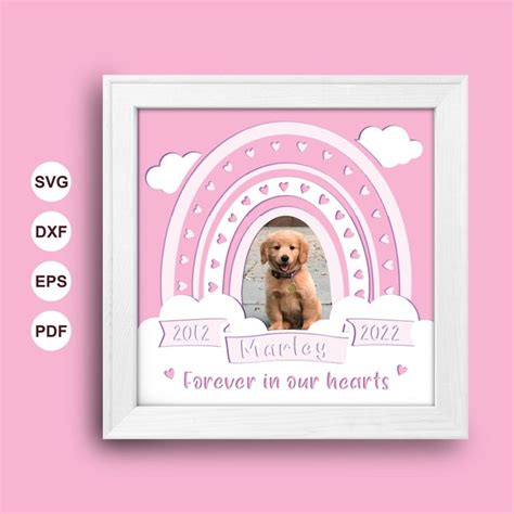 Custom Pet Memorial Shadow Box Svg Pet Paper Cut Light Box Cricut