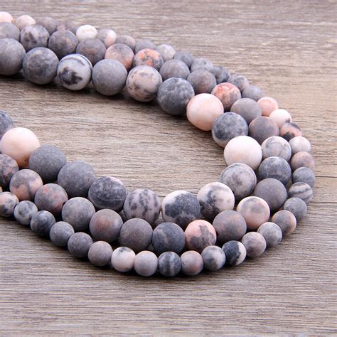 Pink Zebra Jasper Matte Beads Natural Gemstone Beads Round Etsy