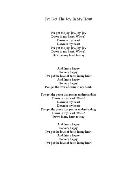 Joy Joy Joy Lyrics | PDF