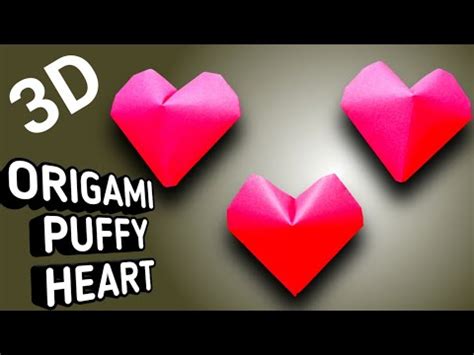 How To Make 3D Heart Origami Easy 3D Heart Origami 3D Paper Heart