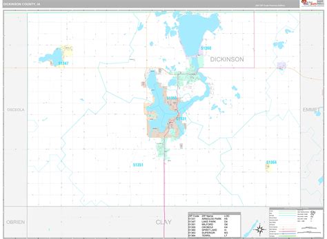 Dickinson County Ia Wall Map Premium Style By Marketmaps