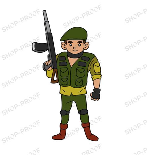 Cartoon Army Man Vector Design Design Shop By Aquadigitizing