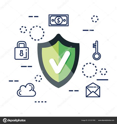 Data Center Security With Shield Stock Vector By ©yupiramos 231221590