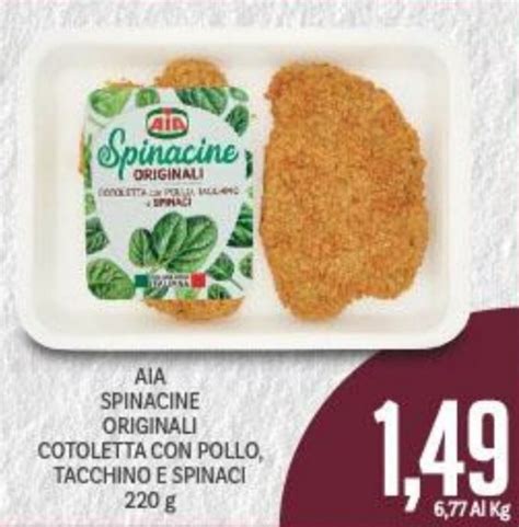 AIA Spinacine Originali Cotoletta Con Pollo Tacchino E Spinaci 220 G