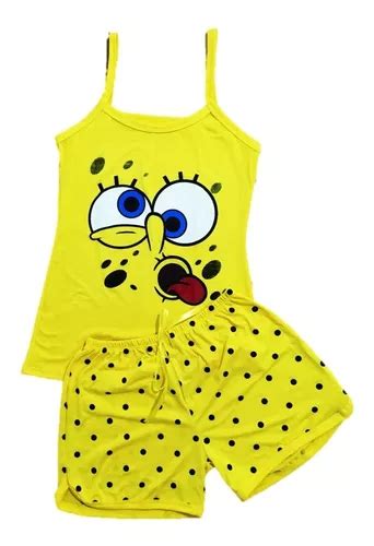 Pijama De Bob Esponja Short Y Blusa Para Dama talla Ch M Envío gratis