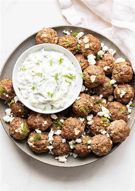 Greek Meatballs With Tzatziki Sauce Recipe Runner