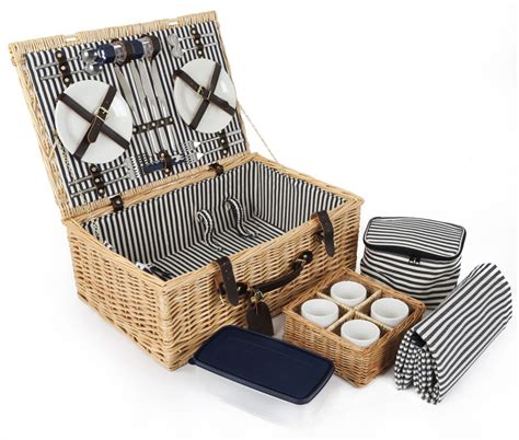 Cheltenham Willow Picnic Hamper For Four People With Matching Blanket