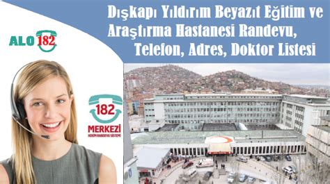 Dışkapı Yıldırım Beyazıt Eğitim ve Araştırma Hastanesi MHRS Randevu Al