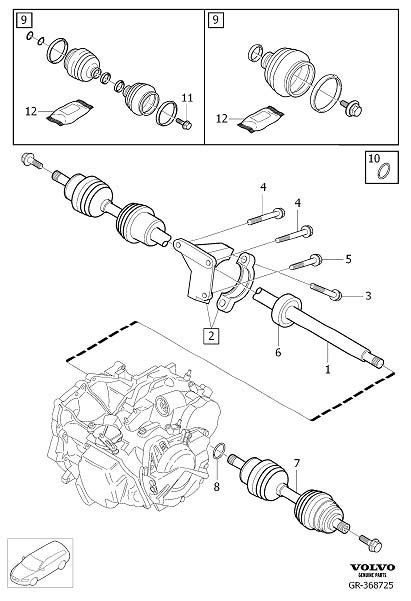 2006 Volvo Cv Axle Shaft Carrier Bearing Drive Shaft Bearin 9181693