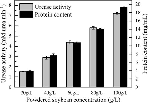 Urease Activity And Protein Content Of The Scu Extracted From Various