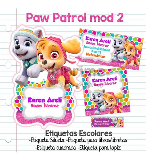 Etiquetas Paw Patrol Kits Imprimibles Mercadolibre Mx