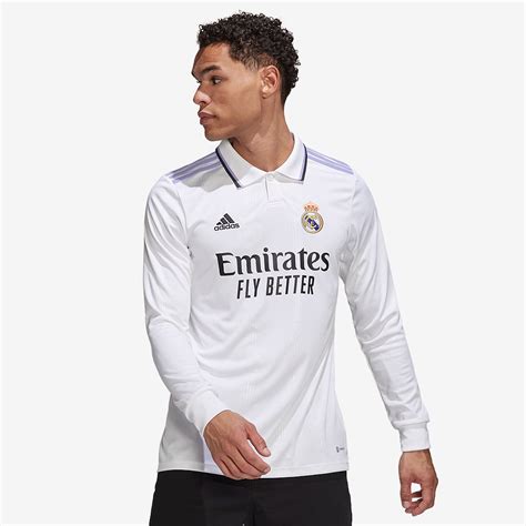 Adidas Real Madrid Home Ls Shirt White Mens Replica Pro